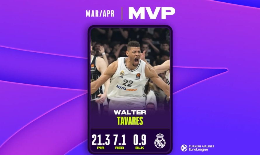 2024-25 Euroleague Mart-Nisan Döneminin MVP’si Tavares Oldu